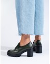 Tamsiai žali stilingi moteriški batai-23-12154GR