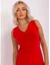 Raudona suknelė su skeltuku šone-TW-SK-BL-R1042.02