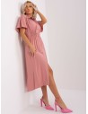 Rožinė stilinga suknelė su sagutėmis\n-CHA-SK-0607.69P