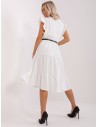 Balta vasariška patogi suknelė su dirželiu\n-DHJ-SK-5653.16X