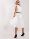 Balta vasariška patogi suknelė su dirželiu\n-DHJ-SK-5653.16X