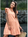 Persikų spalvos stilinga patogi suknelė-TW-SK-2113.17P