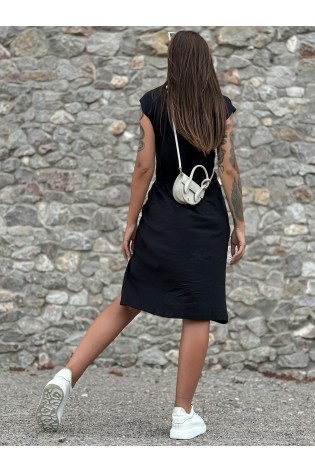 Stilinga juoda suknelė su skeltuku\n-TW-SK-2318.69P