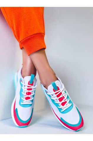 Ryškūs spalvingi sneakers bateliai LAURENE WHITE/BLUE-KB 25204