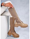 Suvarstomi moteriški batai elastingu aulu KEYSHIA LT.KHAKI-KB A9515