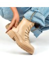 Moteriški smėlio spalvos suvarstomi batai iš natūralios odos\n-250009TA-QN