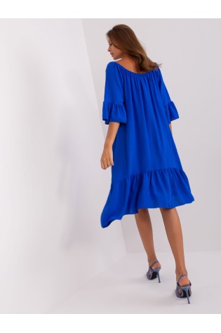 Mėlyna patogi laisva plati suknelė-DHJ-SK-6057.93