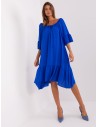 Mėlyna patogi laisva plati suknelė-DHJ-SK-6057.93