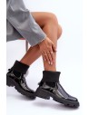 Lakuoti moteriški juodi auliniai batai Pavo-DES925M BLACK