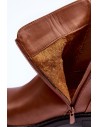 Moteriški rudi odiniai batai su aukso spalvos akcentu-F35 CAMEL