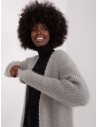 Šviesiai pilkas moteriškas megztinis su kišenėmis-DHJ-SW-1009.09P