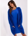 Mėlynas jaukus moteriškas megztinis-DHJ-SW-1009.09P