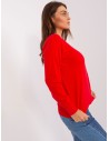 Klasikinis moteriškas raudonas megztinis-AT-SW-2325.95P