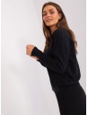 Klasikinis moteriškas juodas megztinis-AT-SW-2325.95P