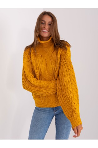Šiltas moteriškas megztinis su pynėmis-AT-SW-2350.91P