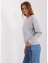 Klasikinis moteriškas šviesiai pilkas megztinis-AT-SW-2325.95P