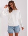 Klasikinis moteriškas baltas megztinis-AT-SW-2325.95P