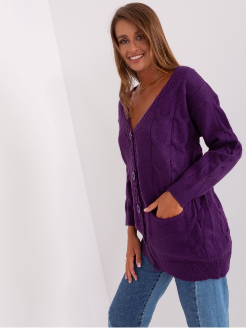 Moteriškas megztinis su sagomis-AT-SW-2241.36P