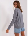 Struktūrinio rašto moteriškas pilkas megztinis-AT-SW-2338.14P