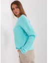Struktūrinio rašto moteriškas megztinis-AT-SW-2338.14P