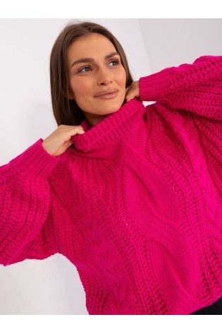 Šiltas moteriškas megztinis su pynėmis-AT-SW-2350.91P