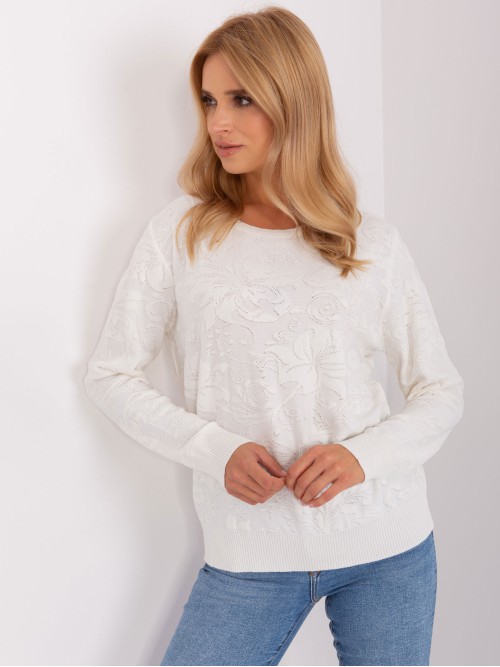 Baltas moteriškas megztinis-AT-SW-2231A.00P