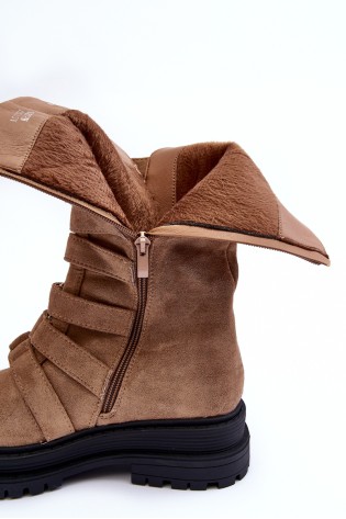 Išskirtiniai masyvaus dizaino rudi batai-NC1307 KHAKI