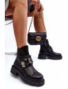 Juodi moteriški auliniai batai su dekoratyviu papuošimu-MR870-46 BLACK