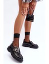 Klasikiniai lakuotos odos moteriški batai su sagtimi-58184 BK PT CZARNY LAKIER
