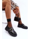 Klasikiniai lakuotos odos moteriški batai su sagtimi-58184 BK PT CZARNY LAKIER
