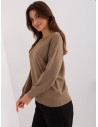 Klasikinis moteriškas rudas megztinis