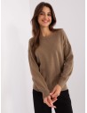 Klasikinis moteriškas rudas megztinis
