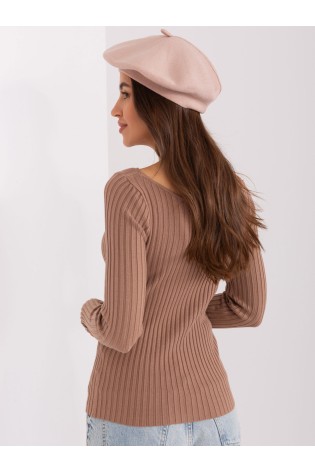 Smėlio spalvos moteriška kepurė - beretė-AT-CZ-231305.82P