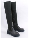 Khaki ilgaauliai batai virš kelių su tampriu aulu ROZIER GREEN-KB ML239