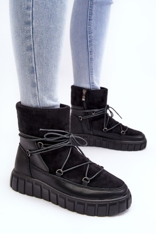 Moteriški žieminiai batai-87952 BK CZARNY