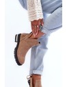 Zomšiniai aulinukai batai moterims su skeltuku-NC1305 KHAKI