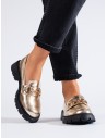 Aukso spalvos išsiskiriantys moteriški batai-R41GO