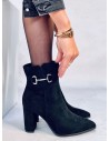 Moteriški zomšiniai aukštakulniai aulinukai batai MAHONI BLACK-KB 5708