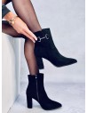 Moteriški zomšiniai aukštakulniai aulinukai batai MAHONI BLACK-KB 35992