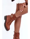 Rudos spalvos moteriški auliniai batai-QT17 CAMEL