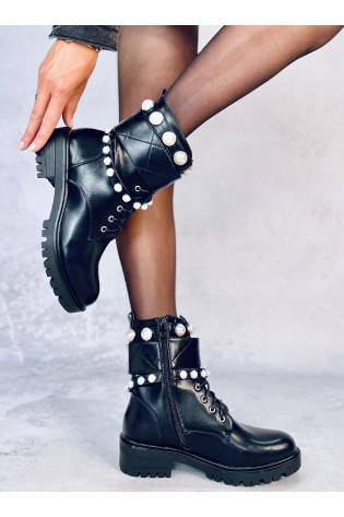 Odiniai moteriški auliniai batai su perlais ALEX BLACK-KB 36034