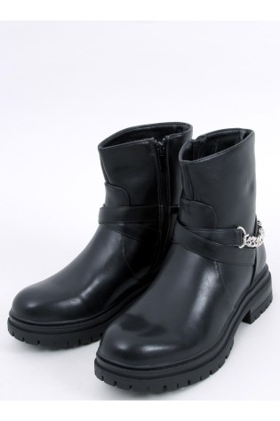 Odiniai auliniai batai su grandinėle CINDY BLACK-KB 36053