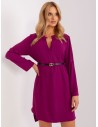 Violetinė suknelė su dirželiu-DHJ-SK-5766.18X