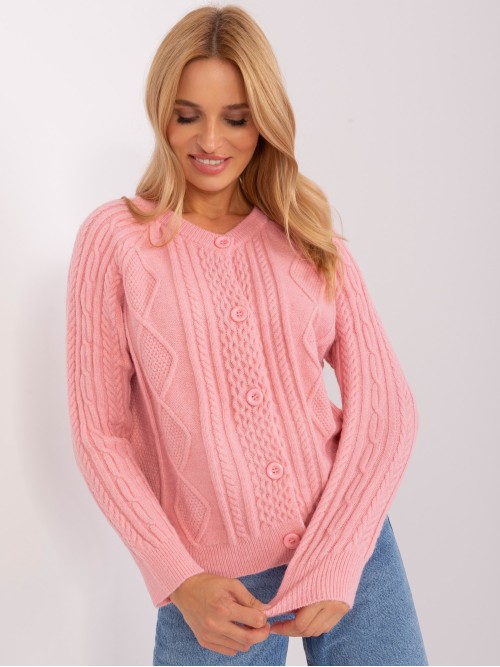 Rožinis megztinis su sagomis-AT-SW-2346-2.99P