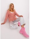 Rožinis megztinis su sagomis-AT-SW-2358.31