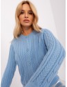 Šviesiai mėlynas megztinis su sagomis-AT-SW-2346-2.99P