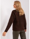 Tamsiai rudas megztinis su sagomis-AT-SW-2358.31