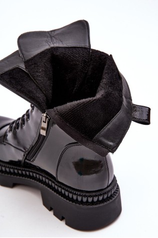 Juodi originalaus dizaino lakuoti auliniai batai-MR870-72 BLACK