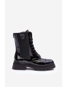 Natūralios odos stilingi suvarstomi juodi batai Nicole-2836/038 CZARNE