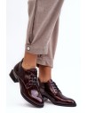 Bordo spalvos moteriški lakuoti suvarstomi batai-58160 BU BORDOWY